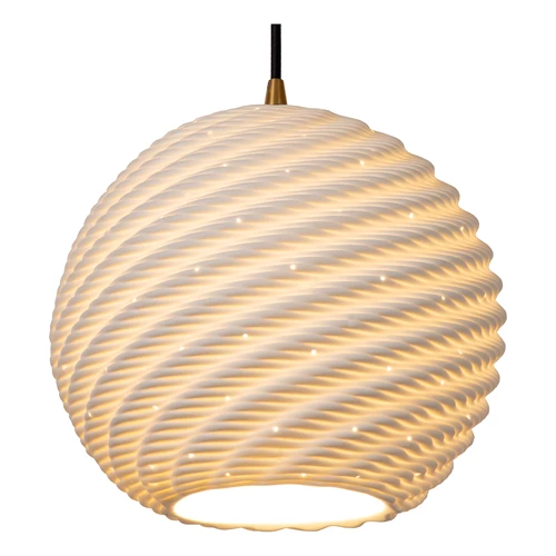 Lucide BINA - Pendant light - Ø 25 cm - 1xE27 - White - detail 1